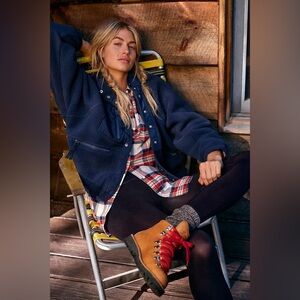 NWT FREE PEOPLE MOVEMENT Hit The Slopes Fleece Jacket | Midnight Navy MSRP $168
